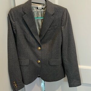 Gray wool JCrew blazer with satin lining